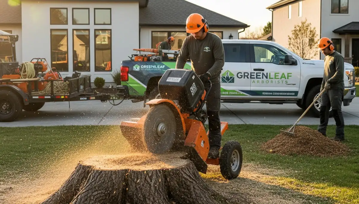 Professional stump removal service in Atlanta, GA clearing yard stumps by Chop Chop Tree experts