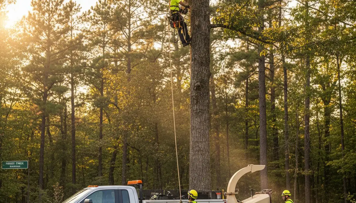 Professional tree removal service in Atlanta GA removing damaged oak safely