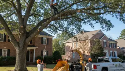 Professional tree removal service in Atlanta GA safely clearing residential property trees